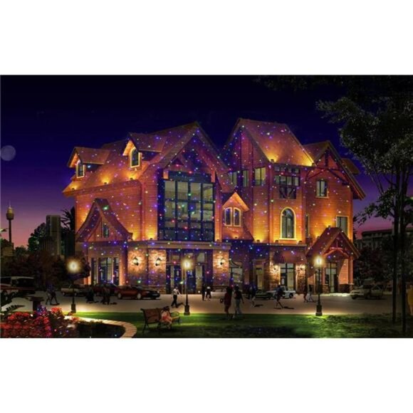 Classic: Motion 8 Patterns in 1 RGB Outdoor Garden Laser  8 Patterns in 1 Red, Green, and Blue Outdoor Christmas Laser Lights Projector